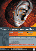 Affiche tireurs, sauvez vos oreilles