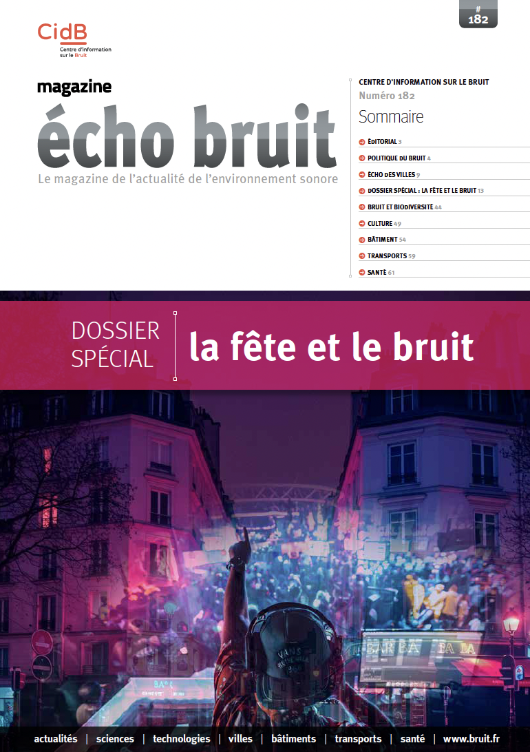 couverture de la revue écho bruit avec un dj devant une foule