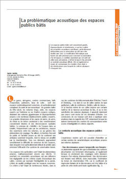 La problématique acoustique des espaces publics bâtis
