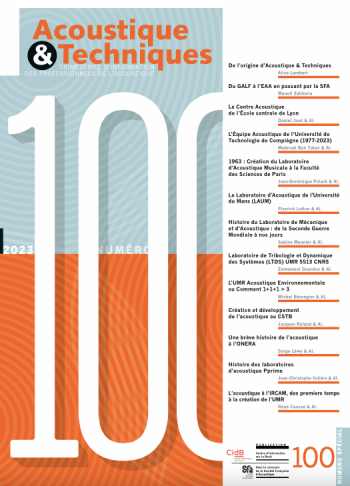 Couverture de la revue Acoustique & techniques