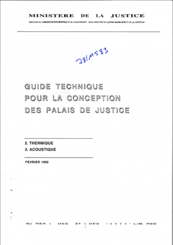 Guide technique pour la conception des palais de justice. 3. Acoustique