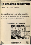 Acoustique et végétation: effets de la végétation sur la propagation du bruit routier ou ferroviaire