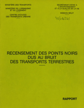 Recensement des points noirs dûs au bruit des transports terrestres