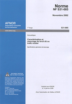 Norme Nf S31 085 Caracterisation Et Mesurage Du Bruit Du Au Trafic Routier Ressources Telechargeables Recherche Mediatheque Ressources