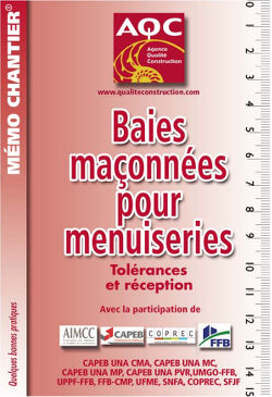 Baies maçonnées pour menuiseries – Tolérances et réception