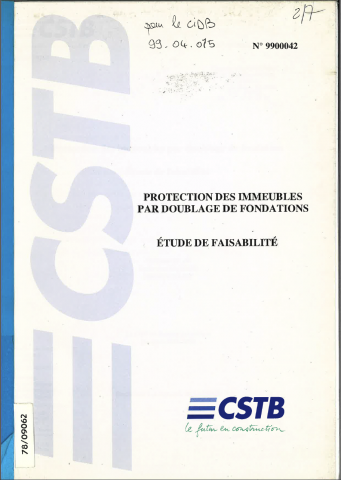 protection des immeubles par doublage de fondation etude de faisabilite