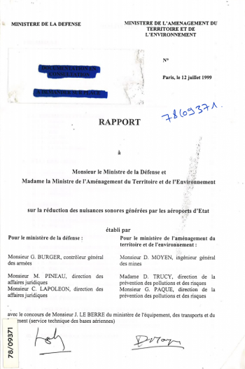 Réduction des nuisances sonores générées par les aéroports d'Etat