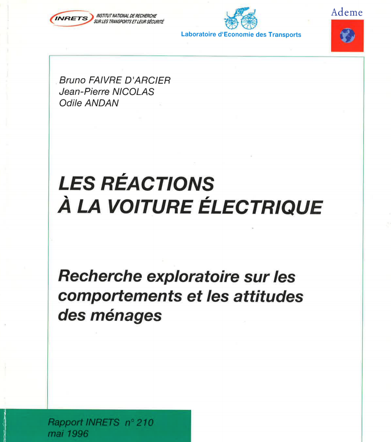 Les réactions face à la voiture électrique : recherche exploratoire sur les comportements et les attitudes des ménages
