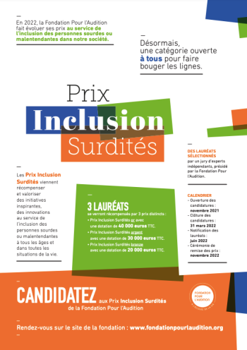 prix inclusions surdités de la fondation pour laudition