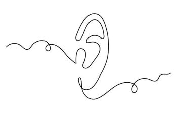 oreille dessinée au crayon