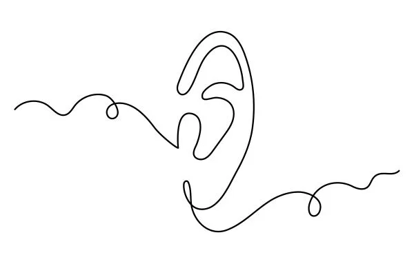 oreille dessinée au crayon
